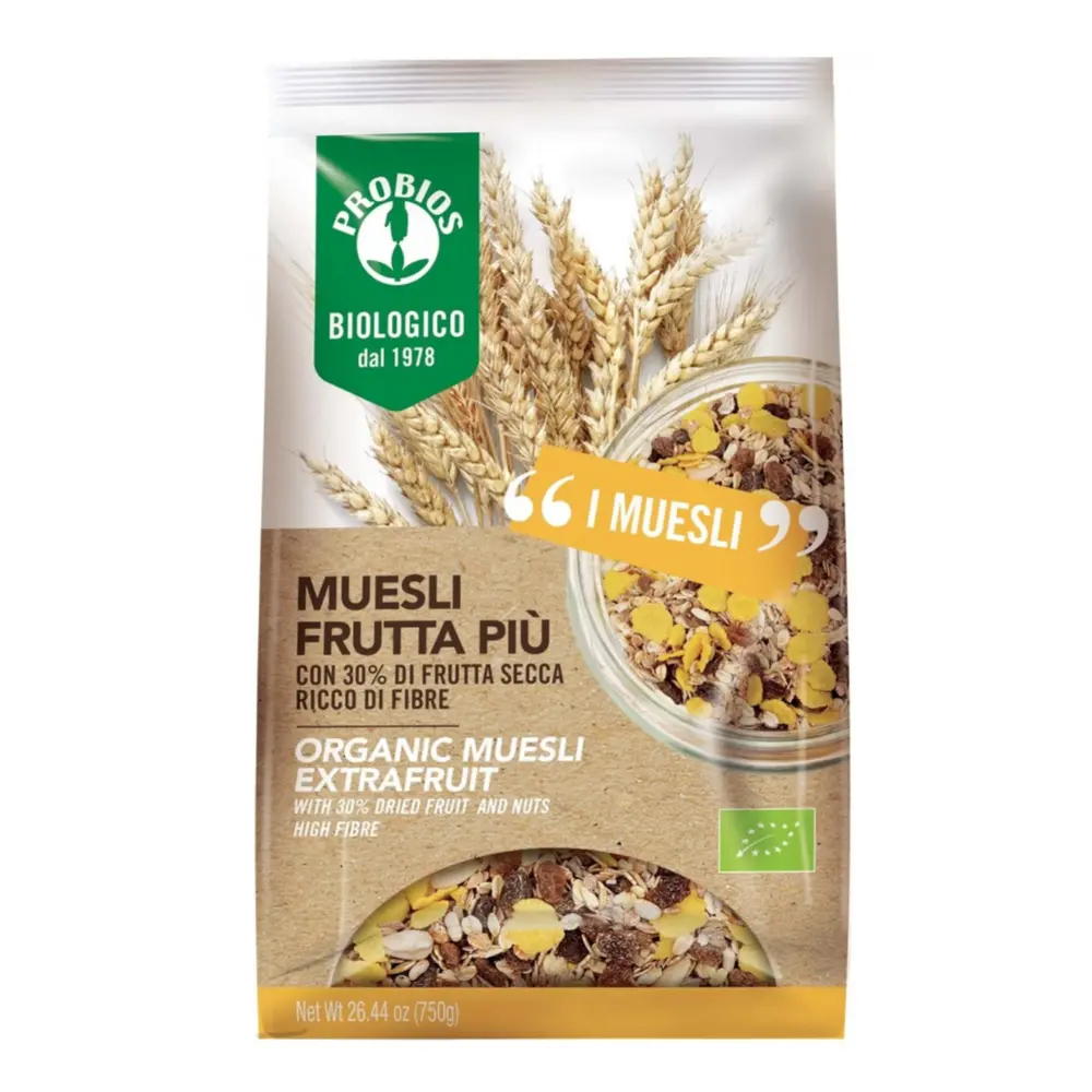 Ngũ Cốc Muesli Trái Cây Hữu Cơ, Organic Muesli Extra Fruit (750g) - PROBIOS