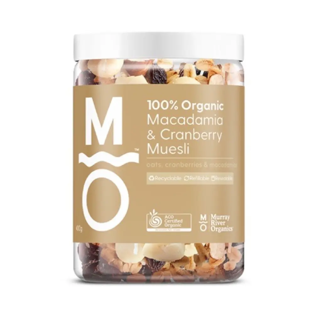 Ngũ Cốc Hạt Macca & Nam Việt Quất Hữu Cơ, Organic Macadamia & Cranberry Muesli (400g) - MURRAY RIVER ORGANICS