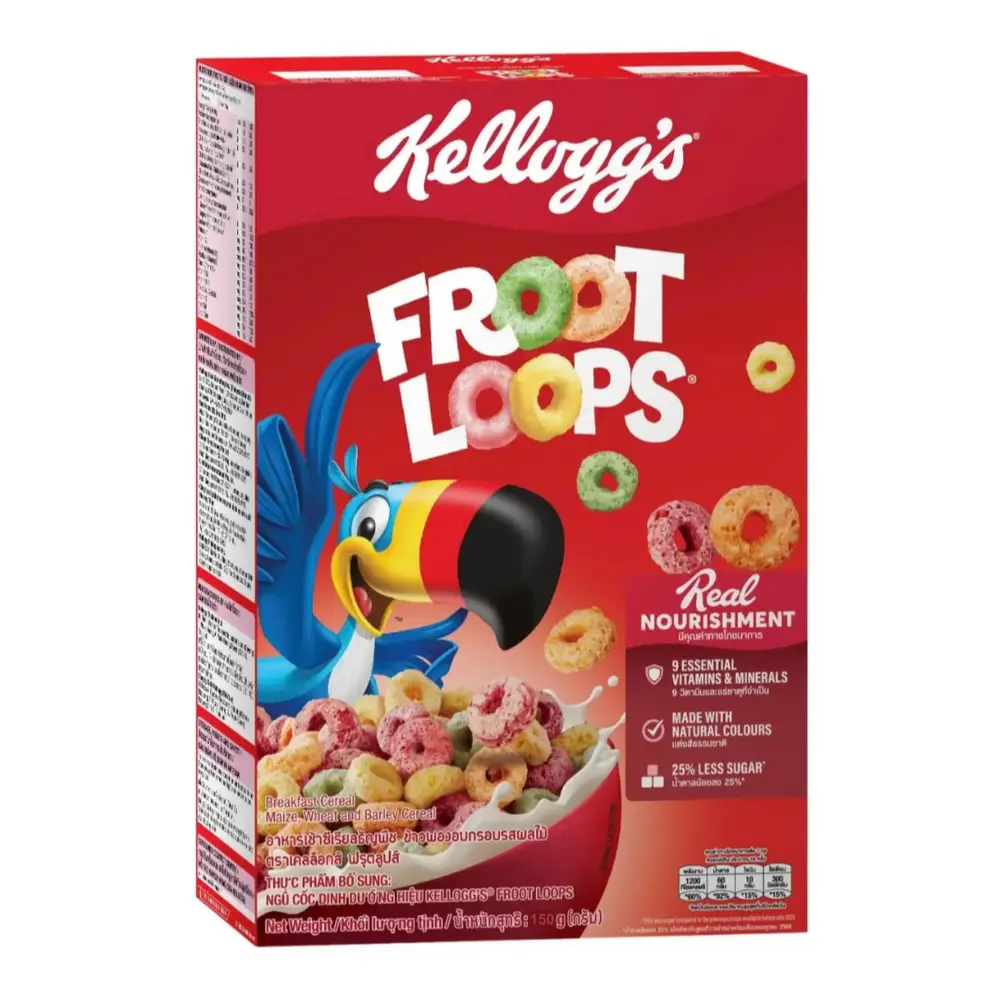 Ngũ Cốc Nhẫn Cầu Vồng, Froot Loops, Maize, Wheat, Barley Cereal (150g) - KELLOGG'S