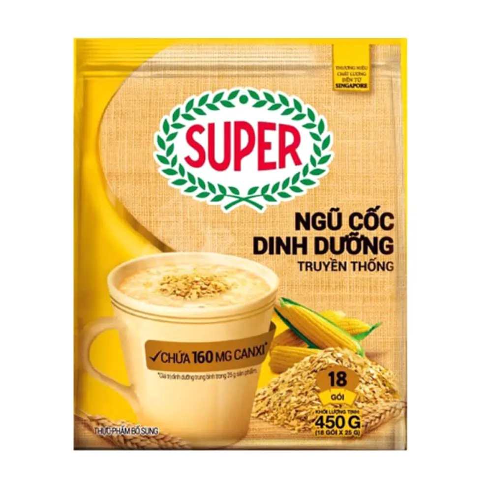 Ngũ Cốc Dinh Dưỡng Truyền Thống, Wholegrain Cereal Drink, Original, 20 Gói (500g) - SUPER