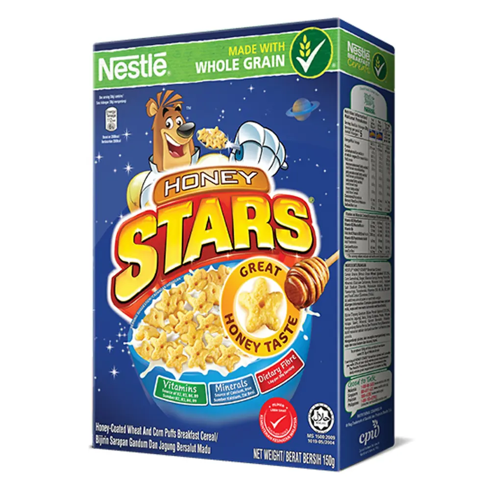 Ngũ Cốc Ngôi Sao Mật Ong, Honey Stars, Honey-Coated Wheat & Corn Puffs Breakfast Cereal (150g) - NESTLE