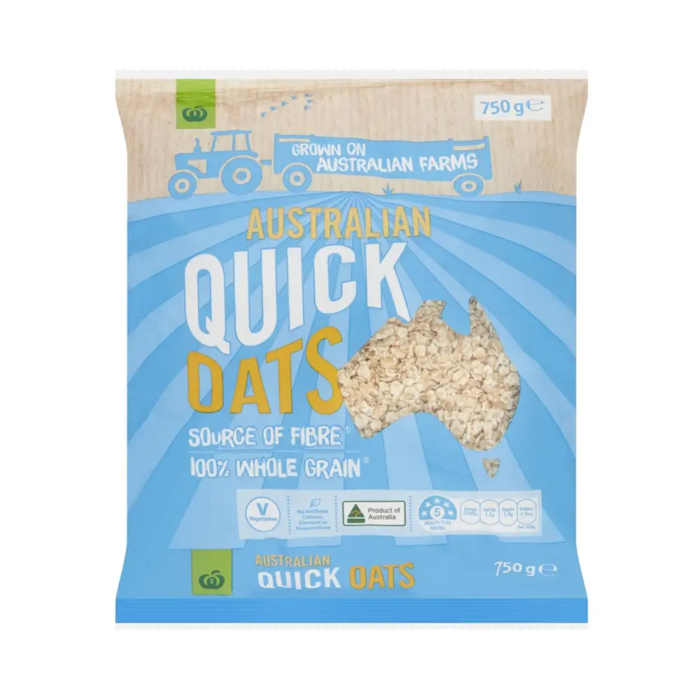 Yến Mạch Nguyên Cám Nấu Nhanh, Australian Quick Oats, 100% Whole Grain (750g) - WOOLWORTHS
