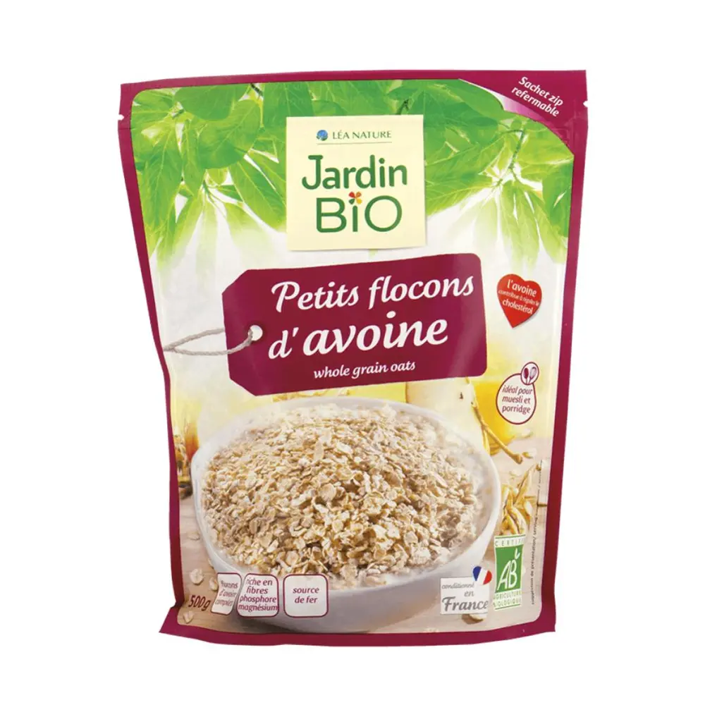 Yến Mạch Nguyên Hạt Hữu Cơ, Petits Flocons d`Avoine, Whole Grain Oats (500g) - JARDIN BIO