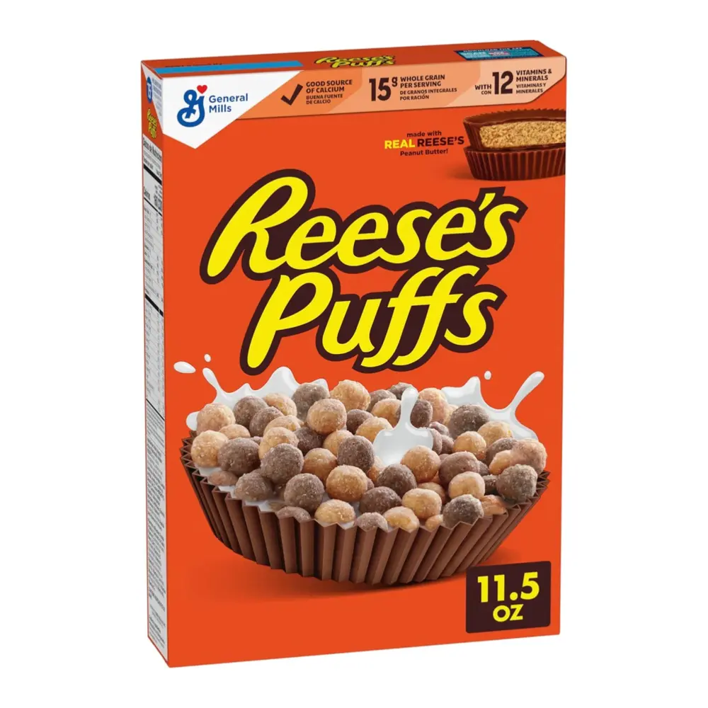 Ngũ Cốc Socola Đậu Phộng, Reese`s Puffs, Sweet & Crunchy Corn Puffs, 11.5 oz (326g) - GENERAL MILLS