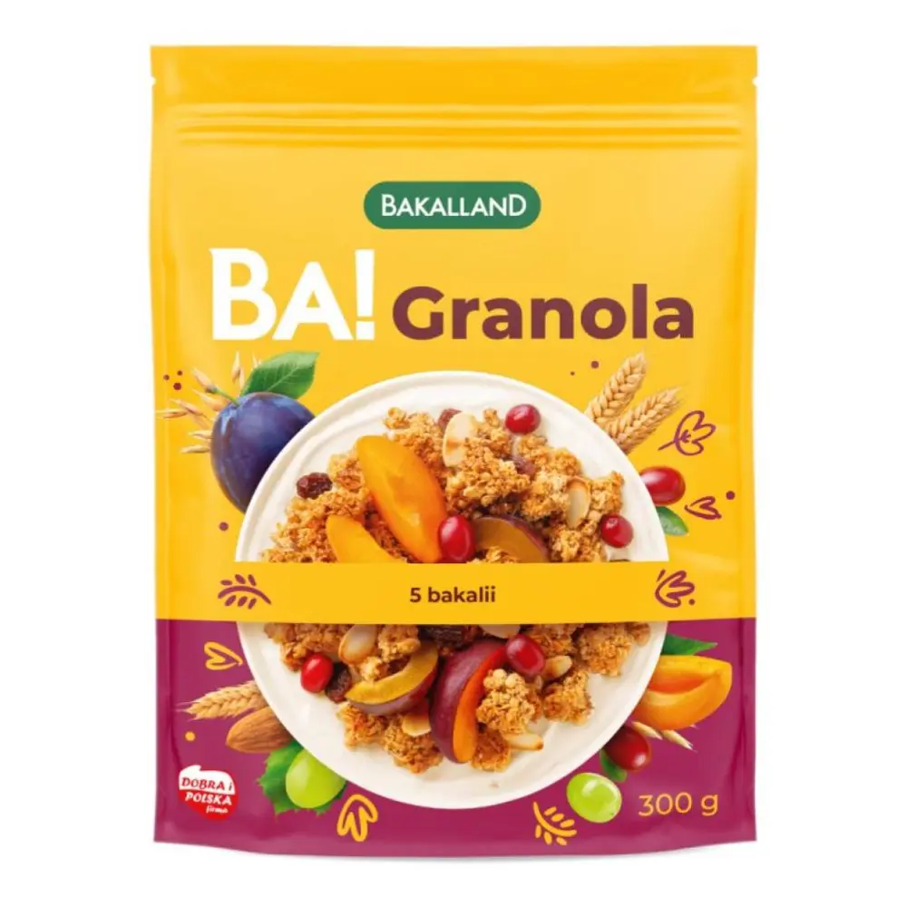 Ngũ Cốc Trái Cây Sấy & Hạnh Nhân, BA! Granola, 5 Dried Fruits & Almonds (300g) - BAKALLAND