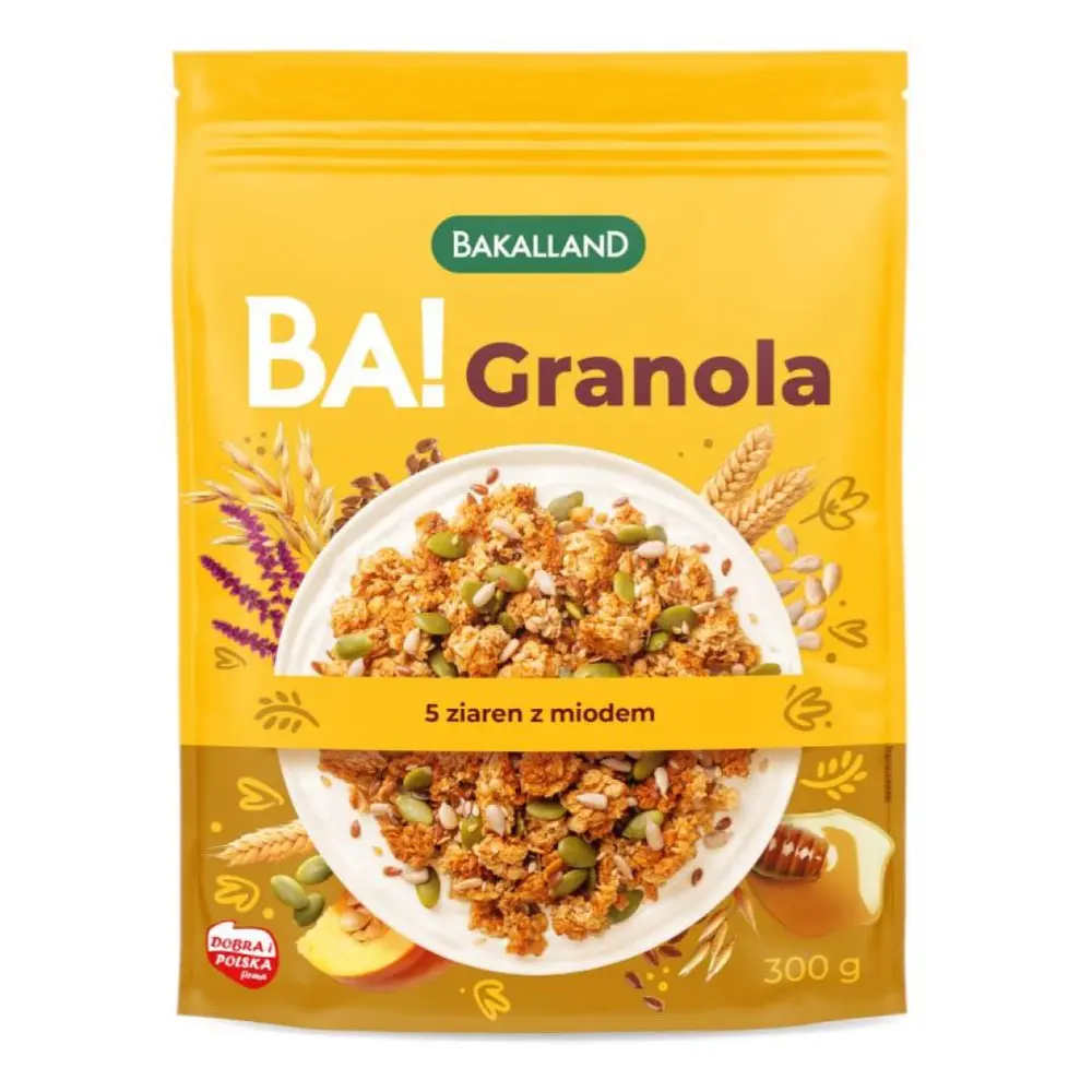 Ngũ Cốc Hạt & Mật Ong, BA! Granola, 5 Seeds & Honey (300g) - BAKALLAND