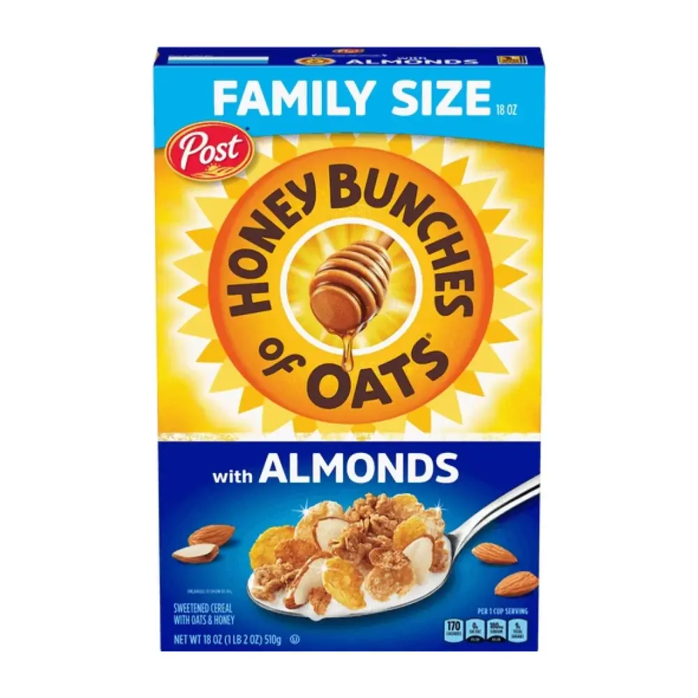 Ngũ Cốc Mật Ong & Hạnh Nhân, Honey Bunches of Oats, with Almonds, 18 oz (510g) - POST
