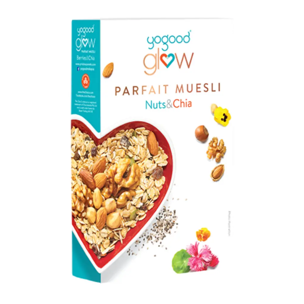 Ngũ Cốc Các Loại Hạt & Hạt Chia, Glow, Parfait Muesli, Nuts & Chia (360g) - YOGOOD