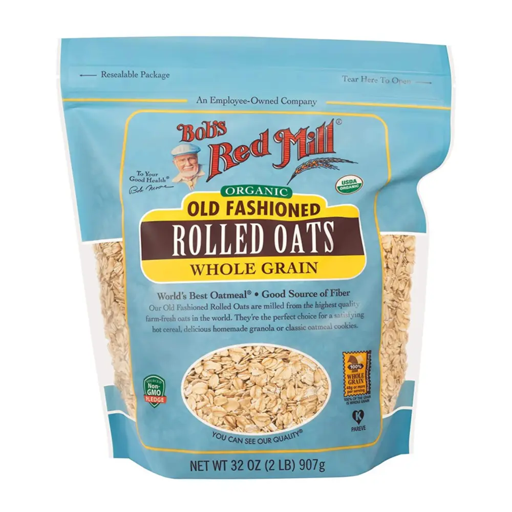 Yến Mạch Nguyên Cám Cán Vừa Hữu Cơ, Organic Old Fashioned Rolled Oats, Whole Grain, 32 oz (907g) - BOB'S RED MILL