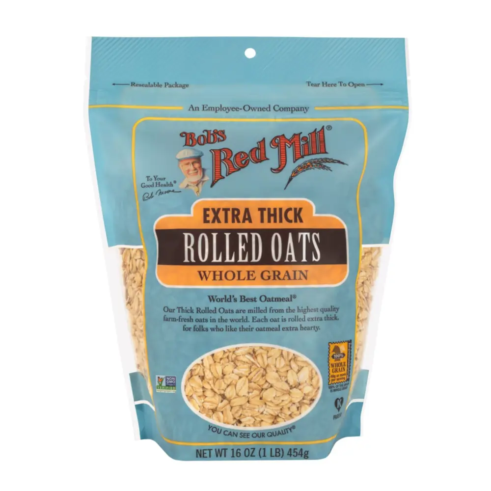 Yến Mạch Nguyên Cám Cán Dày, Extra Thick Rolled Oats, Whole Grain, 16 oz (454g) - BOB'S RED MILL