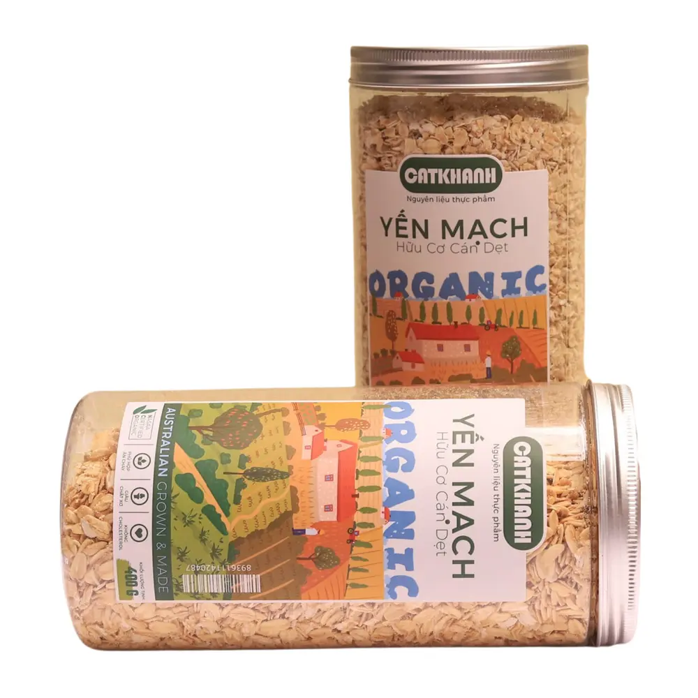 Yến Mạch Hữu Cơ Cán Dẹt, Organic Australian Rolled Oats (400g) - CAT KHANH