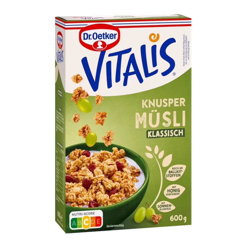 Ngũ Cốc Nguyên Bản, Vitalis, Knusper Musli Klassisch (600g) - DR. OETKER