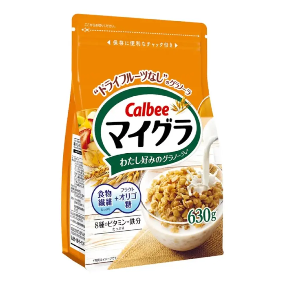 Ngũ Cốc Yến Mạch, Lúa Mạch, Gạo Lứt, Mygra Granola, Oat Rye Brown Rice Grain (630g) - CALBEE