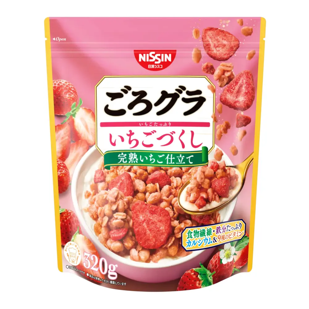 Ngũ Cốc Vị Dâu, Ciscorn, Gorogura Strawberry Granola (320g) - NISSIN