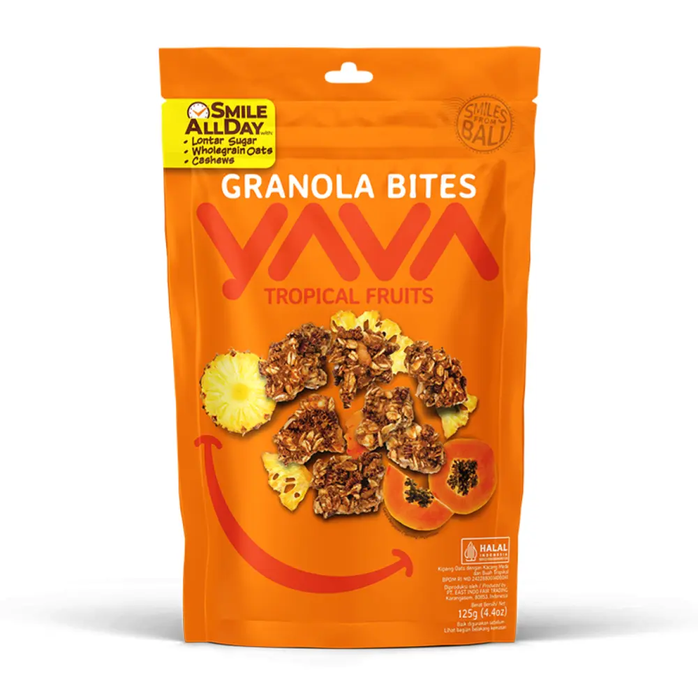 Ngũ Cốc Trái Cây Nhiệt Đới, Granola Bites, Tropical Fruits, 4.4 oz (125g) - YAVA