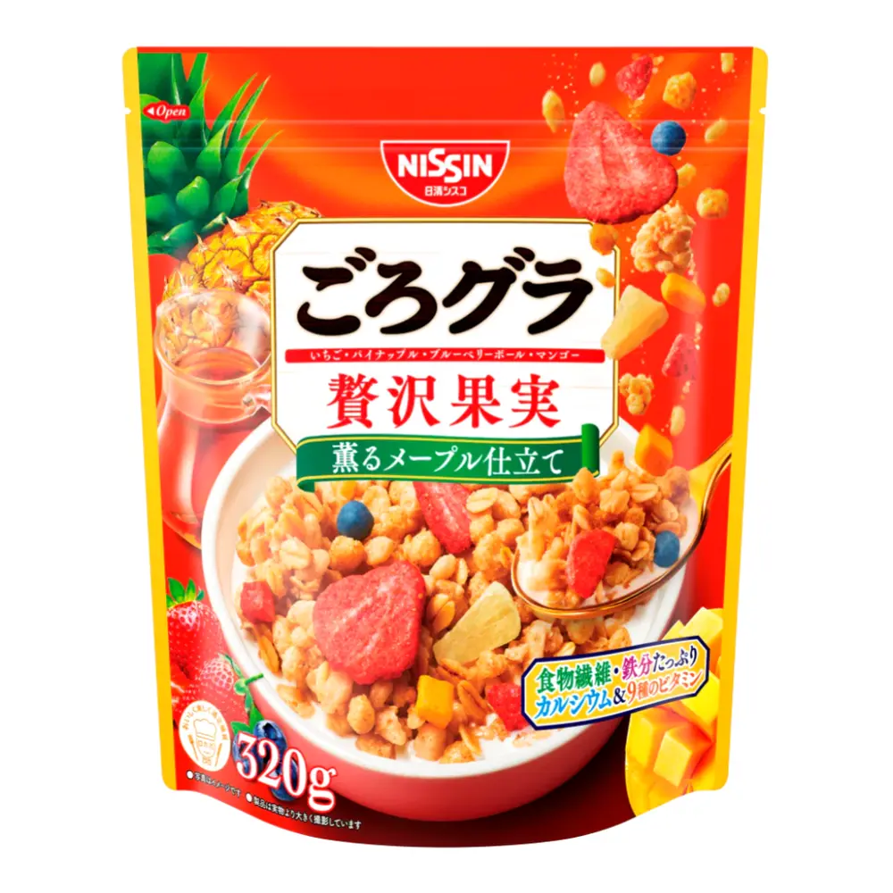 Ngũ Cốc Trái Cây, Cisco, GoroGura Luxury Fruit Chunky Granola, Strawberry Pineapple Blueberry (280g) - NISSIN