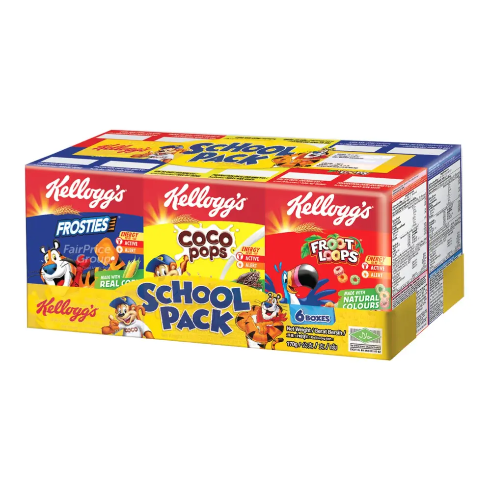 Ngũ Cốc Ăn Sáng, School Pack, Frosties, Coco Pops & Froot Loops, 6 Hộp (170g) - KELLOGG'S