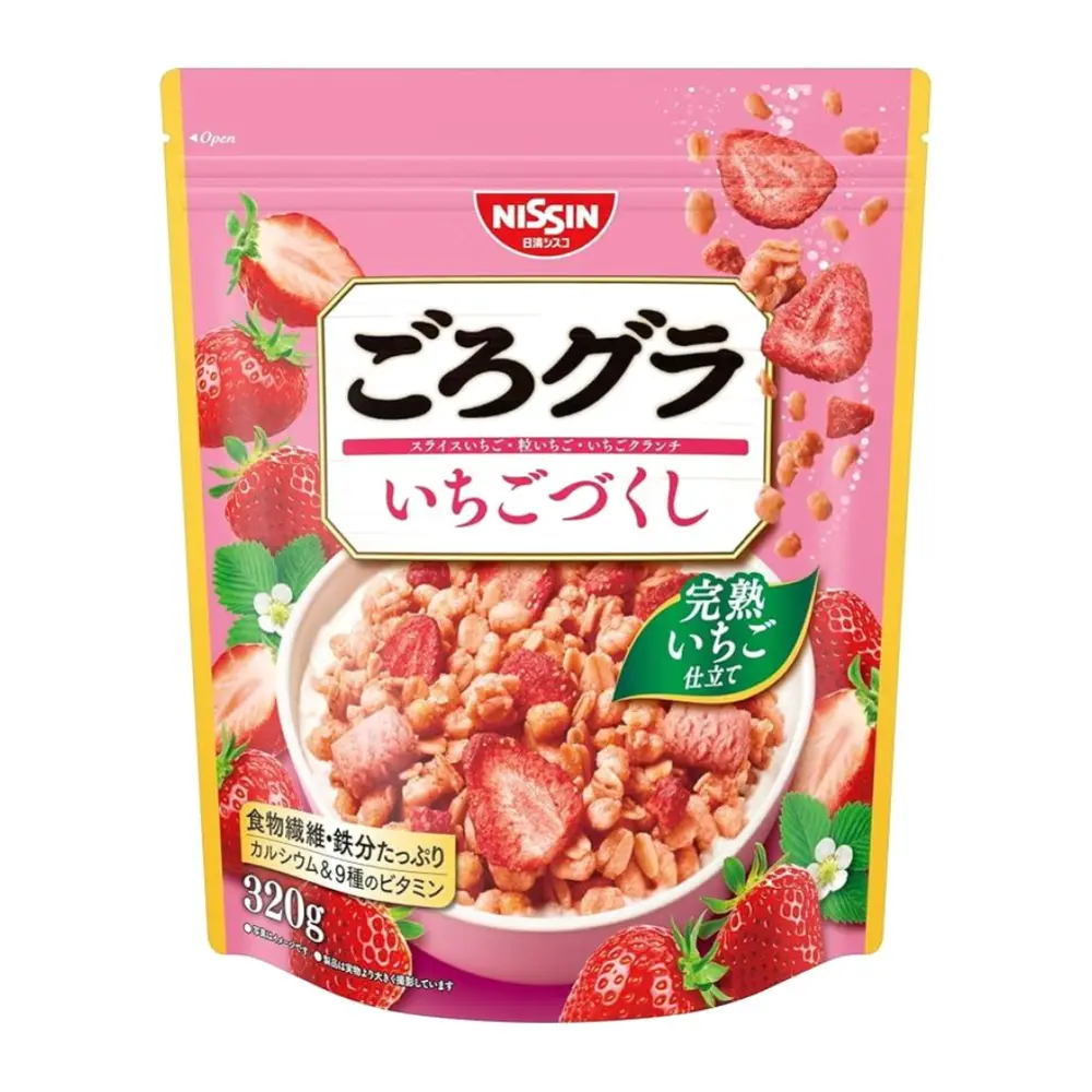Ngũ Cốc Vị Dâu, Gorogura, Strawberry Granola (320g) - NISSIN