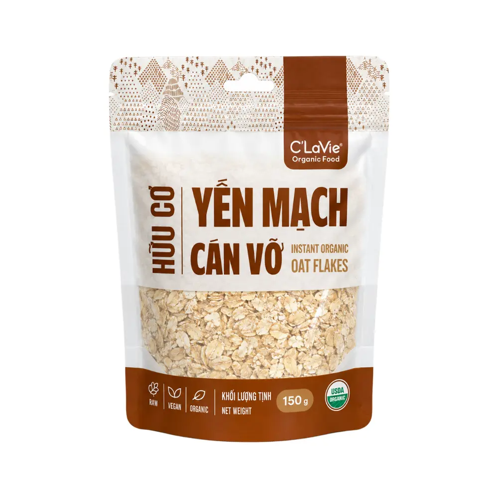 Yến Mạch Cán Vỡ Hữu Cơ, Instant Organic Oat Flakes (150g) - C'LAVIE