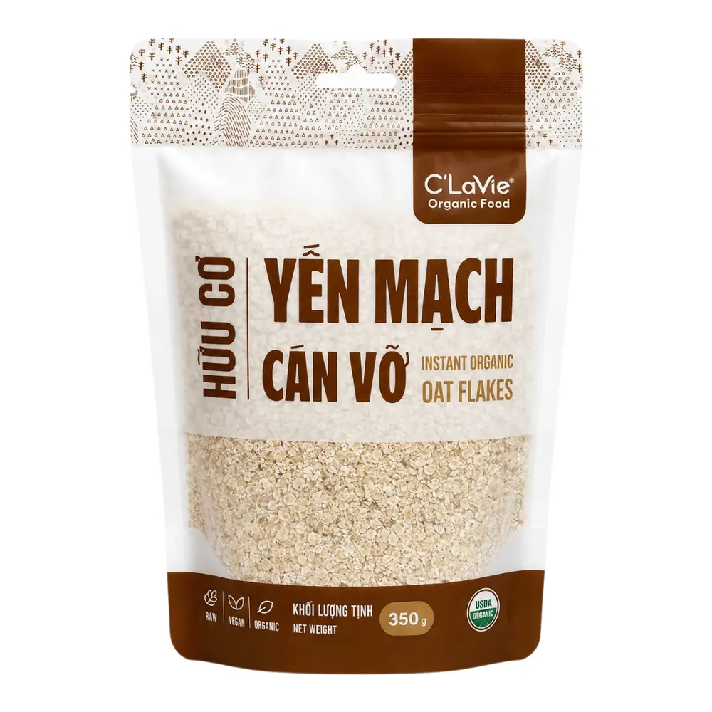 Yến Mạch Cán Vỡ Hữu Cơ, Instant Organic Oat Flakes (350g) - C'LAVIE