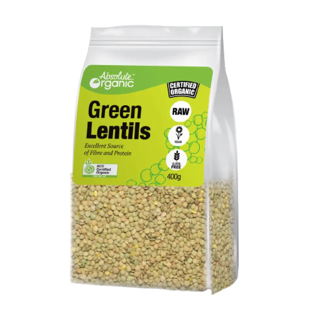 Đậu Lăng Xanh Hữu Cơ, Raw Green Lentils (400g) - ABSOLUTE ORGANIC