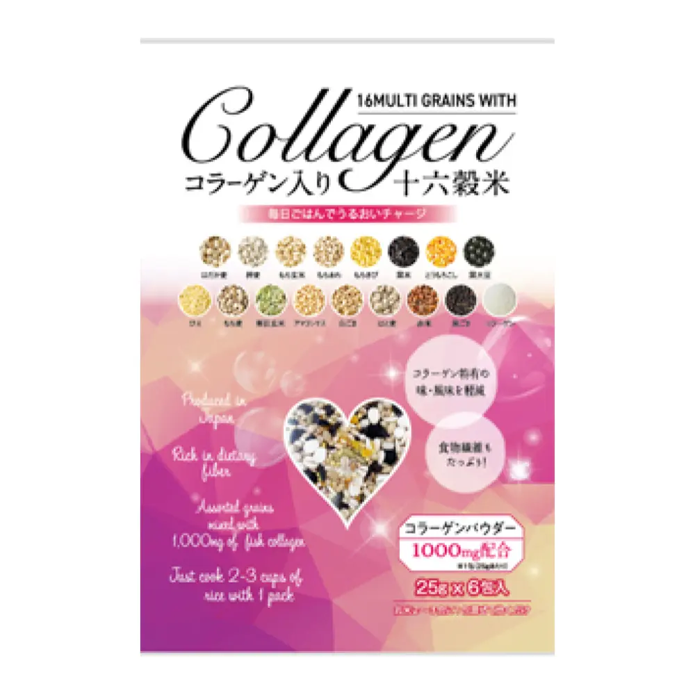 Hỗn Hợp 16 Loại Ngũ Cốc & Collagen, 16 Multi Grains with Collagen, 6 Gói (150g) - TANESYO