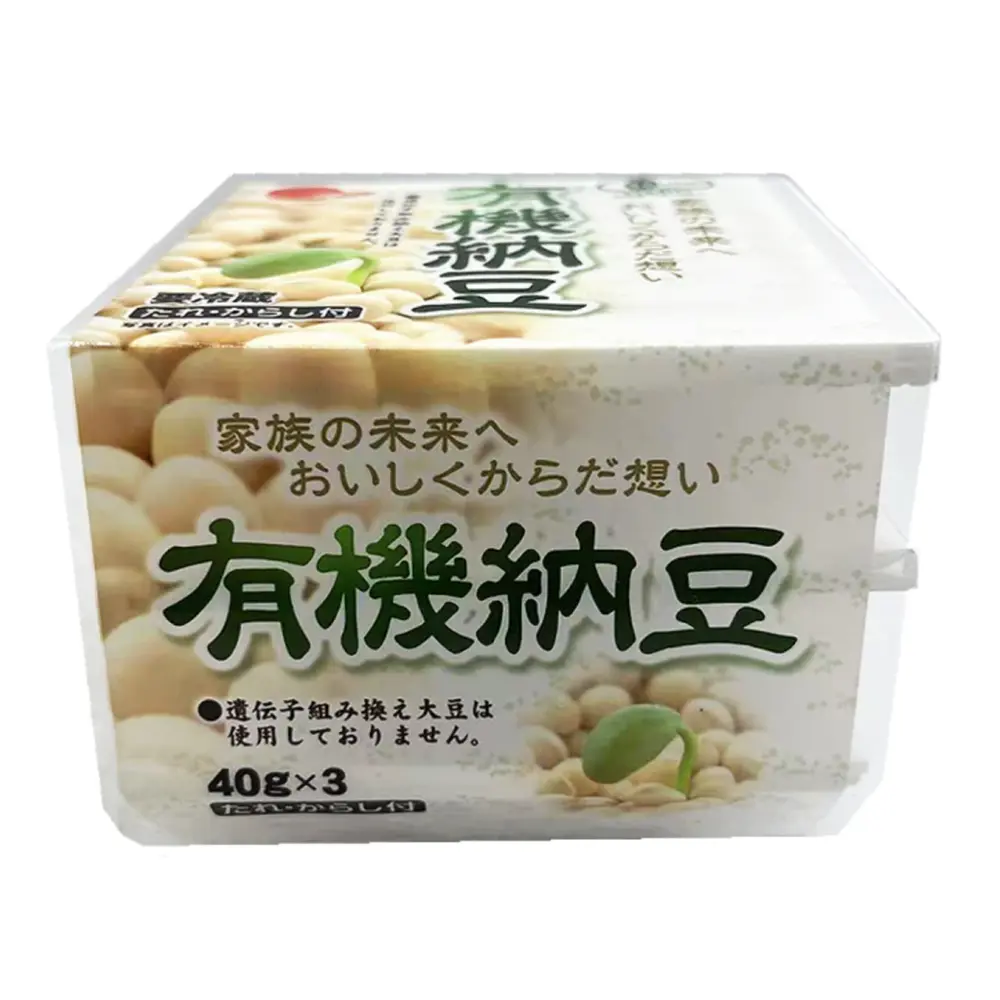Đậu Tương Lên Men Hữu Cơ, Organic Natto with Seasoning & Mustard, 3 Hộp (120g) - ASAICHIBAN