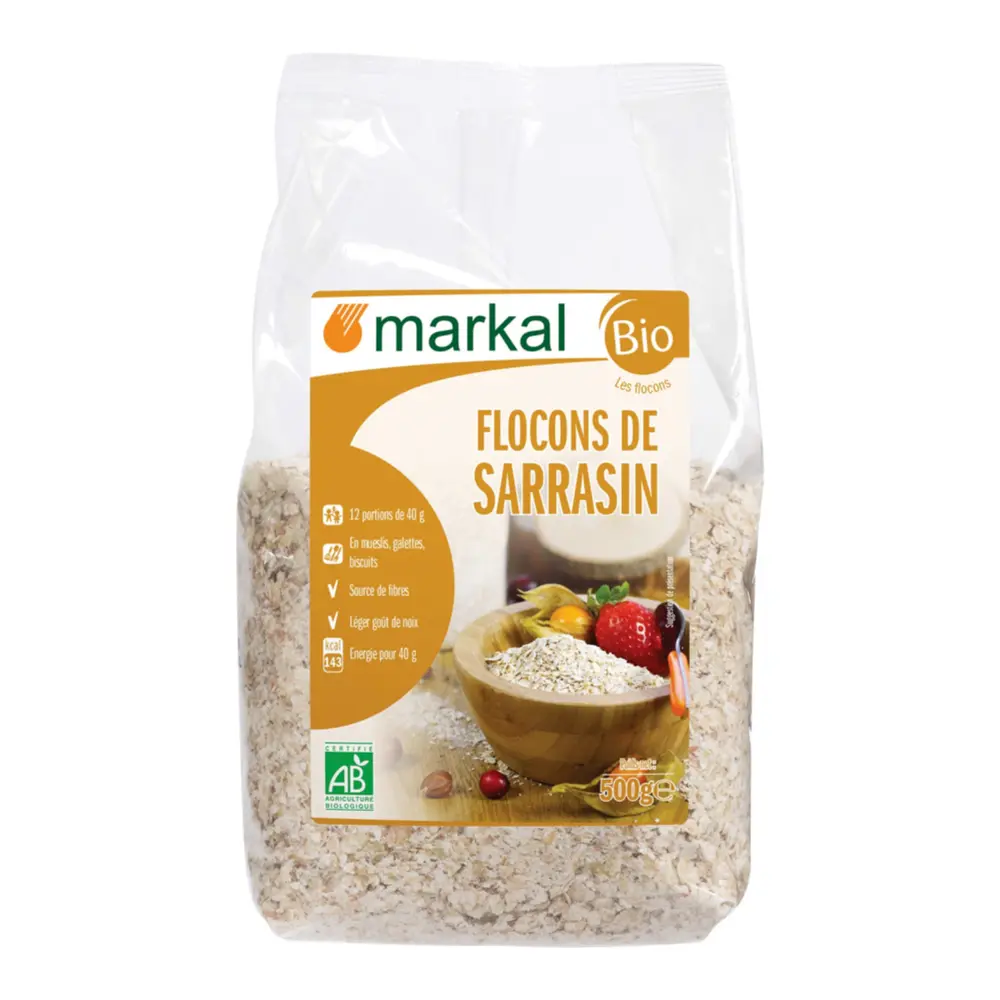 Kiều Mạch Cán Dẹt Hữu Cơ, Organic Buckwheat Flakes (500g) - MARKAL