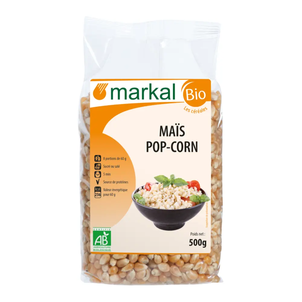 Hạt Bỏng Ngô Hữu Cơ, Organic Popcorn (500g) - MARKAL