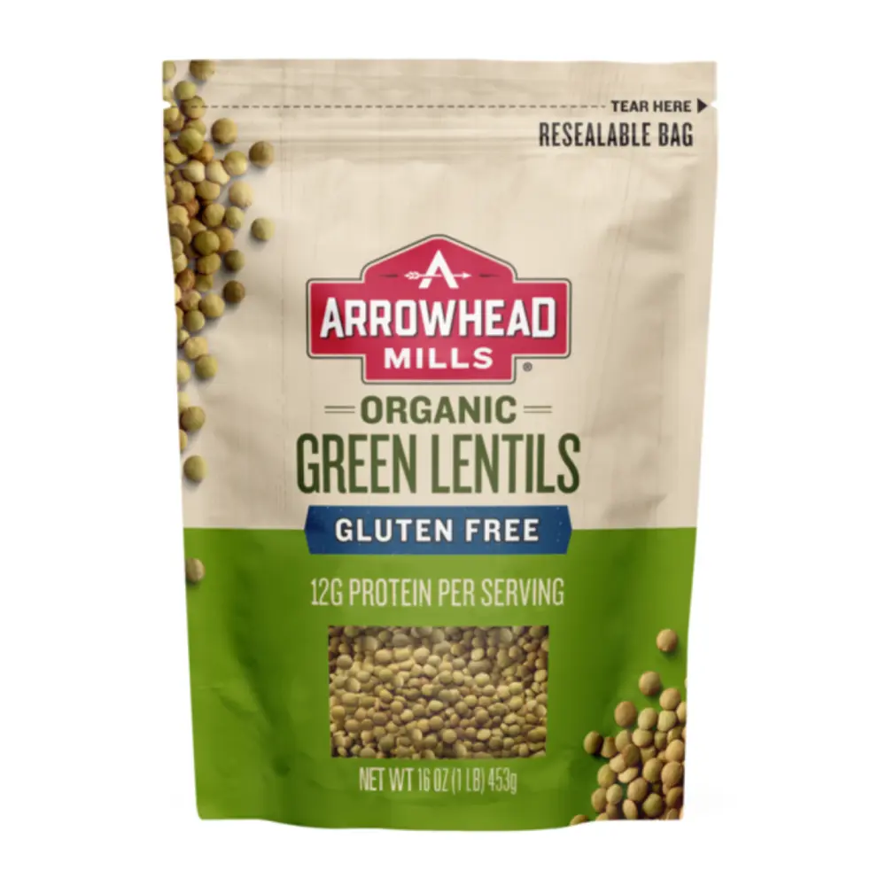 Đậu Lăng Xanh Hữu Cơ, Organic Green Lentils, 16 oz (453g) - ARROWHEAD MILLS