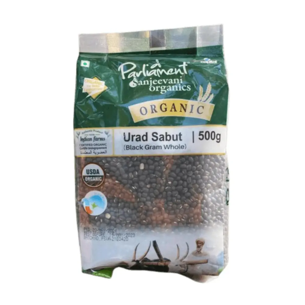Đậu Đen Hữu Cơ, Organic Black Beans, Urad Sabut (500g) - PARLIAMENT SANJEEVANI ORGANICS