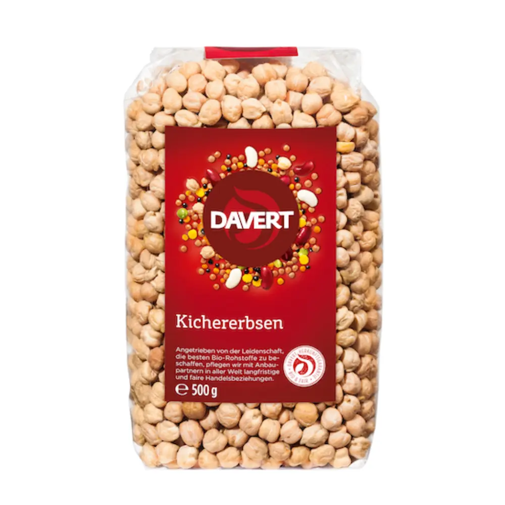 Đậu Gà Hữu Cơ Chưa Rang, Kichererbsen, Organic Chickpeas (500g) - DAVERT
