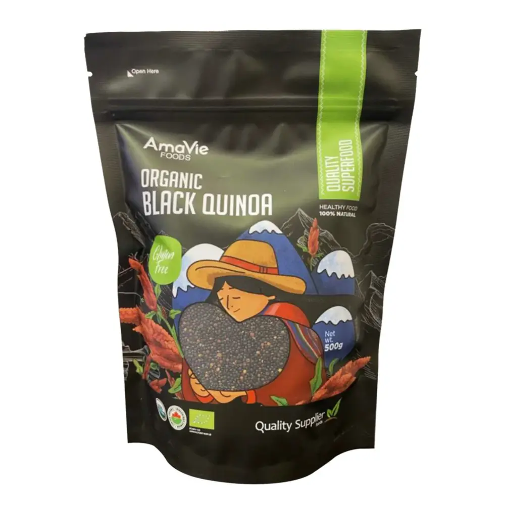 Hạt Diêm Mạch Đen Hữu Cơ, Organic Black Quinoa (500g) - AMAVIE FOODS