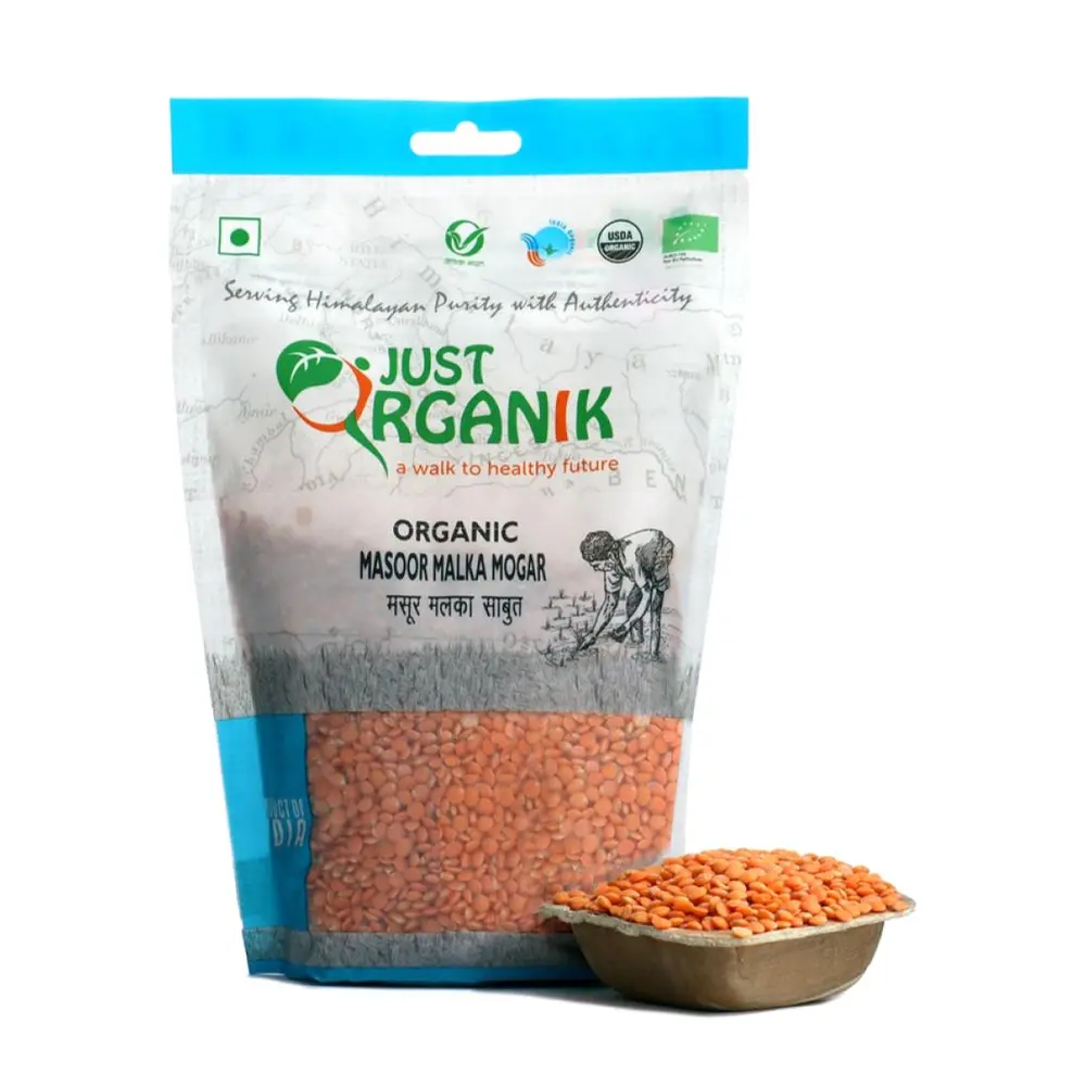 Đậu Lăng Đỏ Hữu Cơ, Organic Masoor Malka Mogar, Red Lentils (500g) - JUST ORGANIK