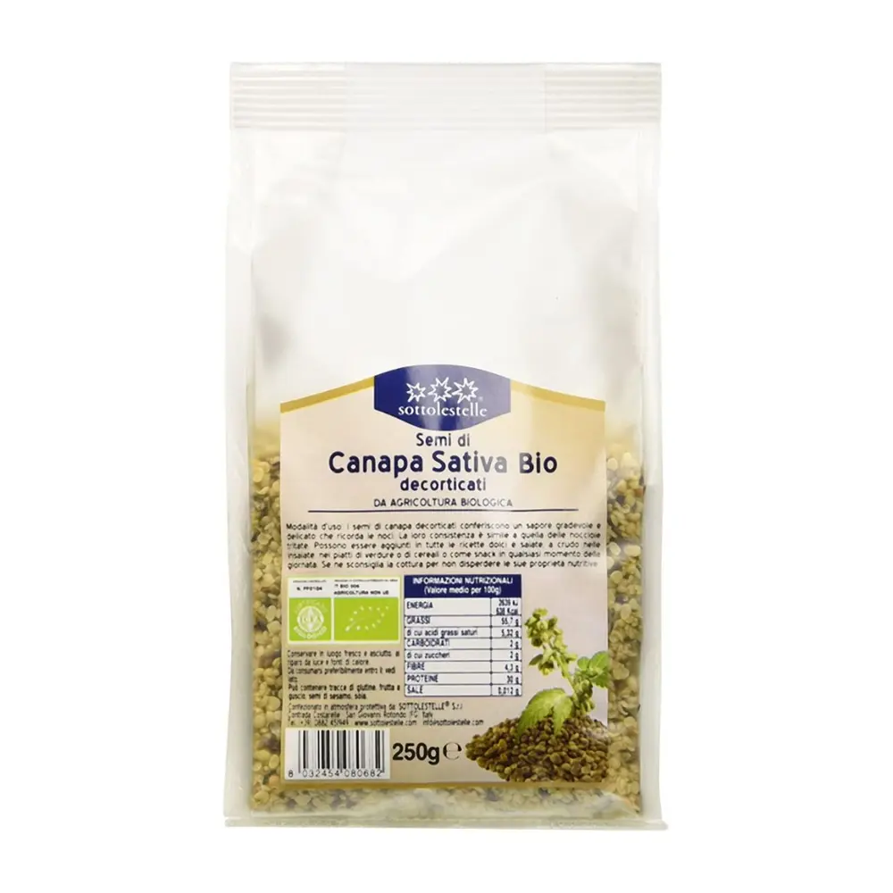 Hạt Gai Dầu Hữu Cơ Tách Vỏ, Semi di Canapa Sativa Bio Decorticati (250g) - SOTTOLESTELLE