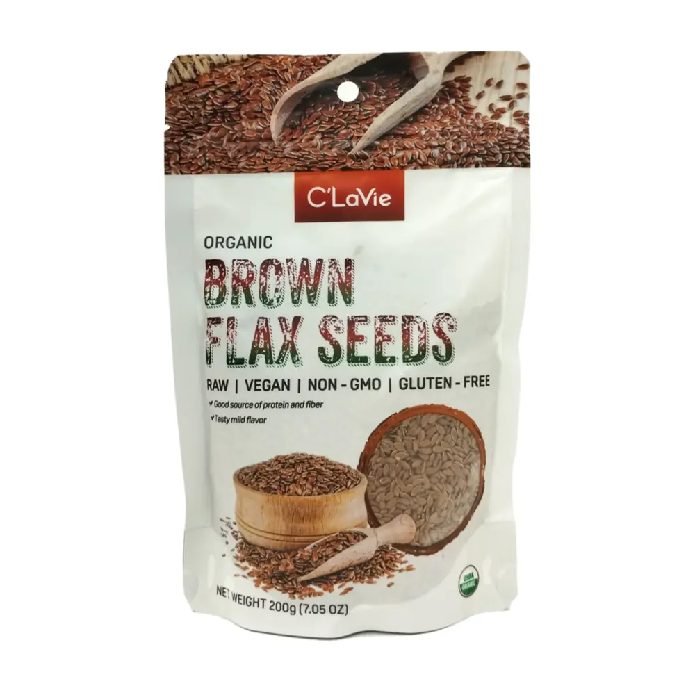 Hạt Lanh Nâu Hữu Cơ, Organic Brown Flax Seeds, 7.05 oz (200g) - C'LAVIE