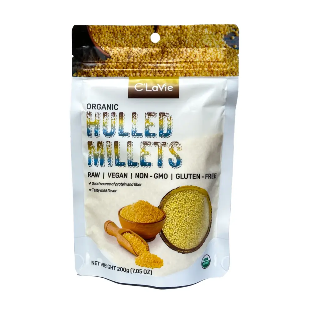 Hạt Kê Hữu Cơ Đã Tách Vỏ, Organic Hulled Millets, 7.05 oz (200g) - C'LAVIE