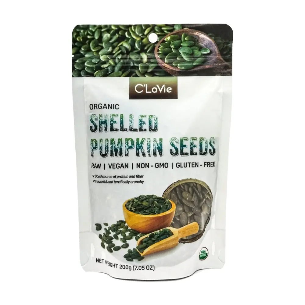Hạt Bí Hữu Cơ Tách Vỏ, Organic Shelled Pumpkin Seeds, 7.05 oz (200g) - C'LAVIE