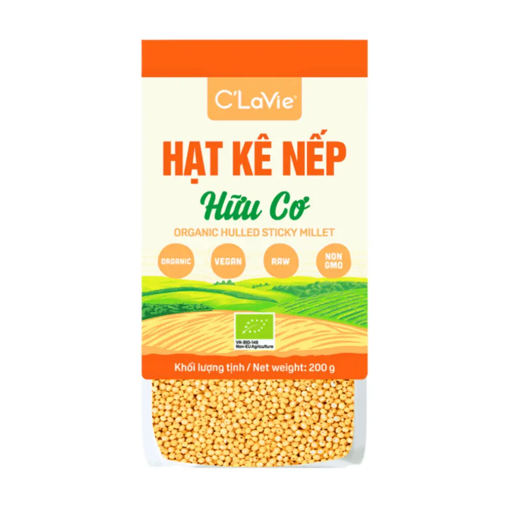 Hạt Kê Nếp Hữu Cơ, Organic Hulled Sticky Millet (200g) - C'LAVIE