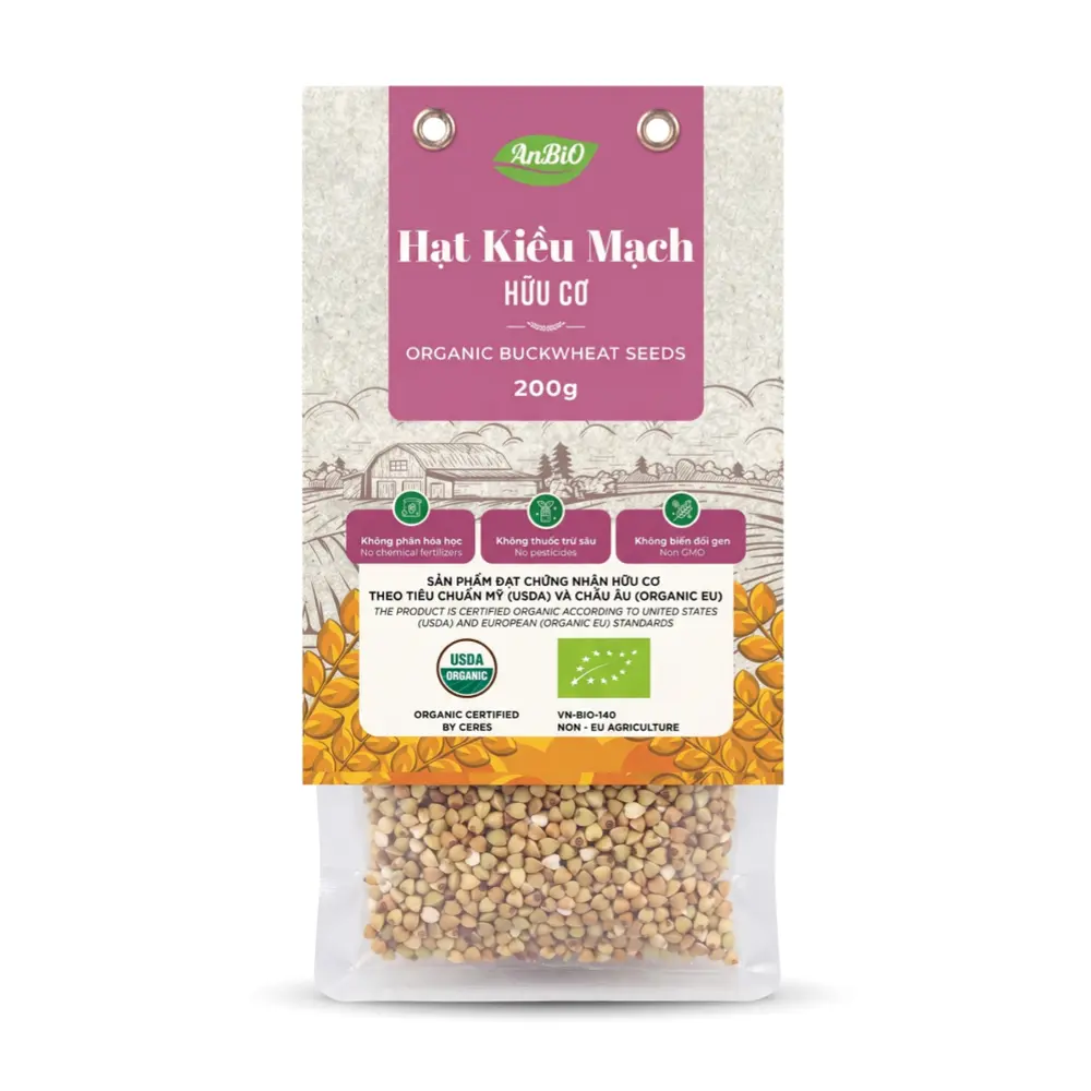 Hạt Kiều Mạch Hữu Cơ, Organic Buckwheat Seeds (200g) - ANBIO
