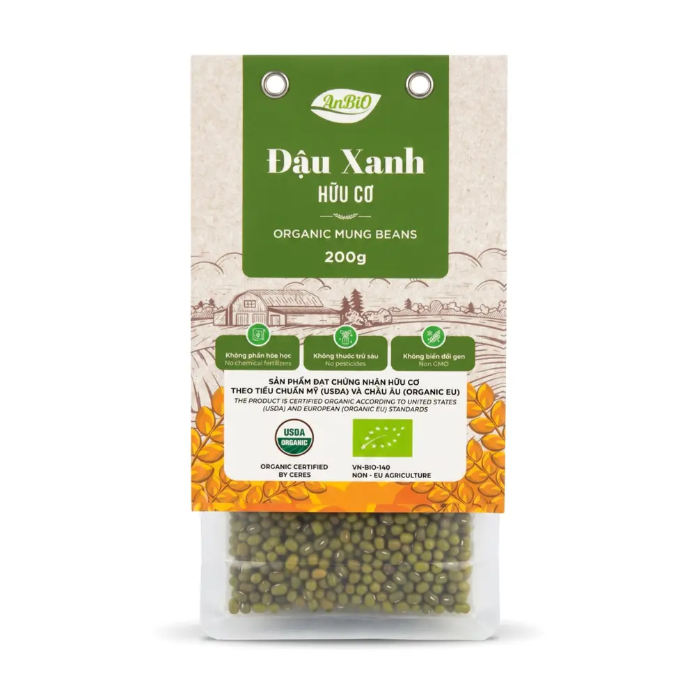 Đậu Xanh Hữu Cơ, Organic Mung Beans (200g) - ANBIO
