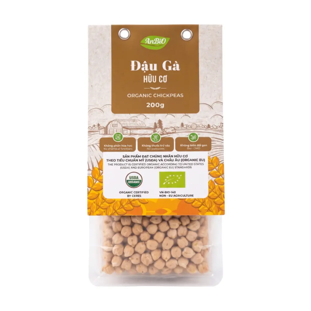 Đậu Gà Hữu Cơ, Organic Chickpeas (200g) - ANBIO