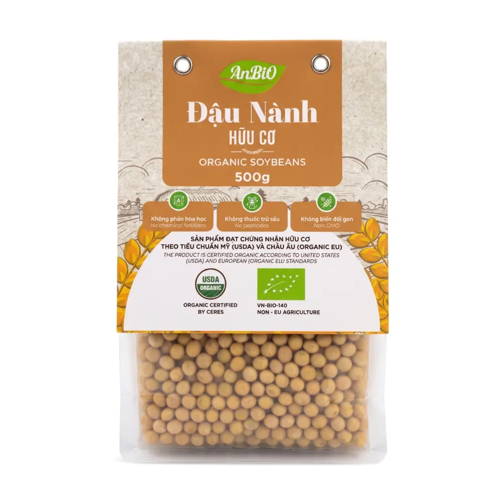 Đậu Nành Hữu Cơ, Organic Soybeans (500g) - ANBIO