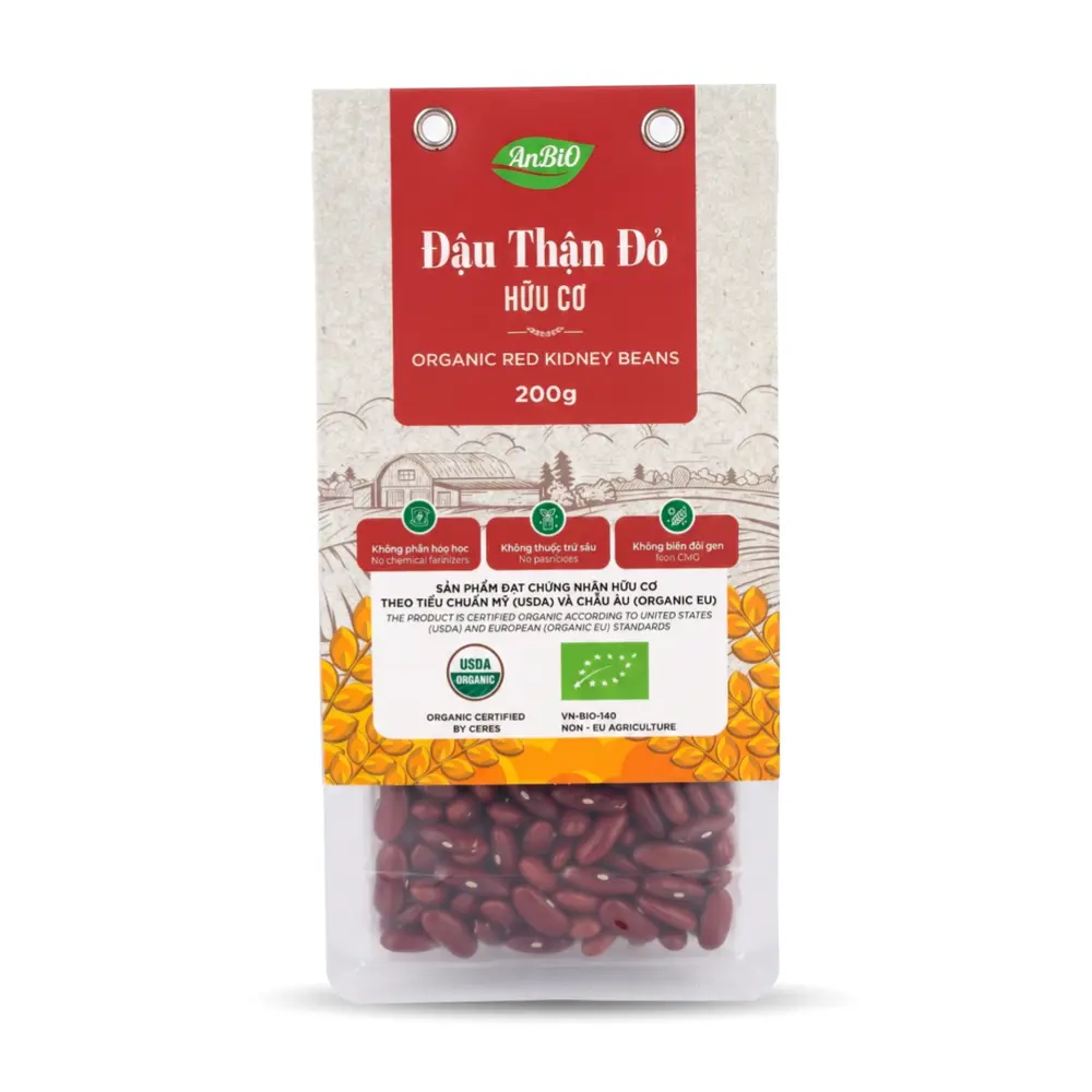 Đậu Thận Đỏ Hữu Cơ, Organic Red Kidney Beans (200g) - ANBIO