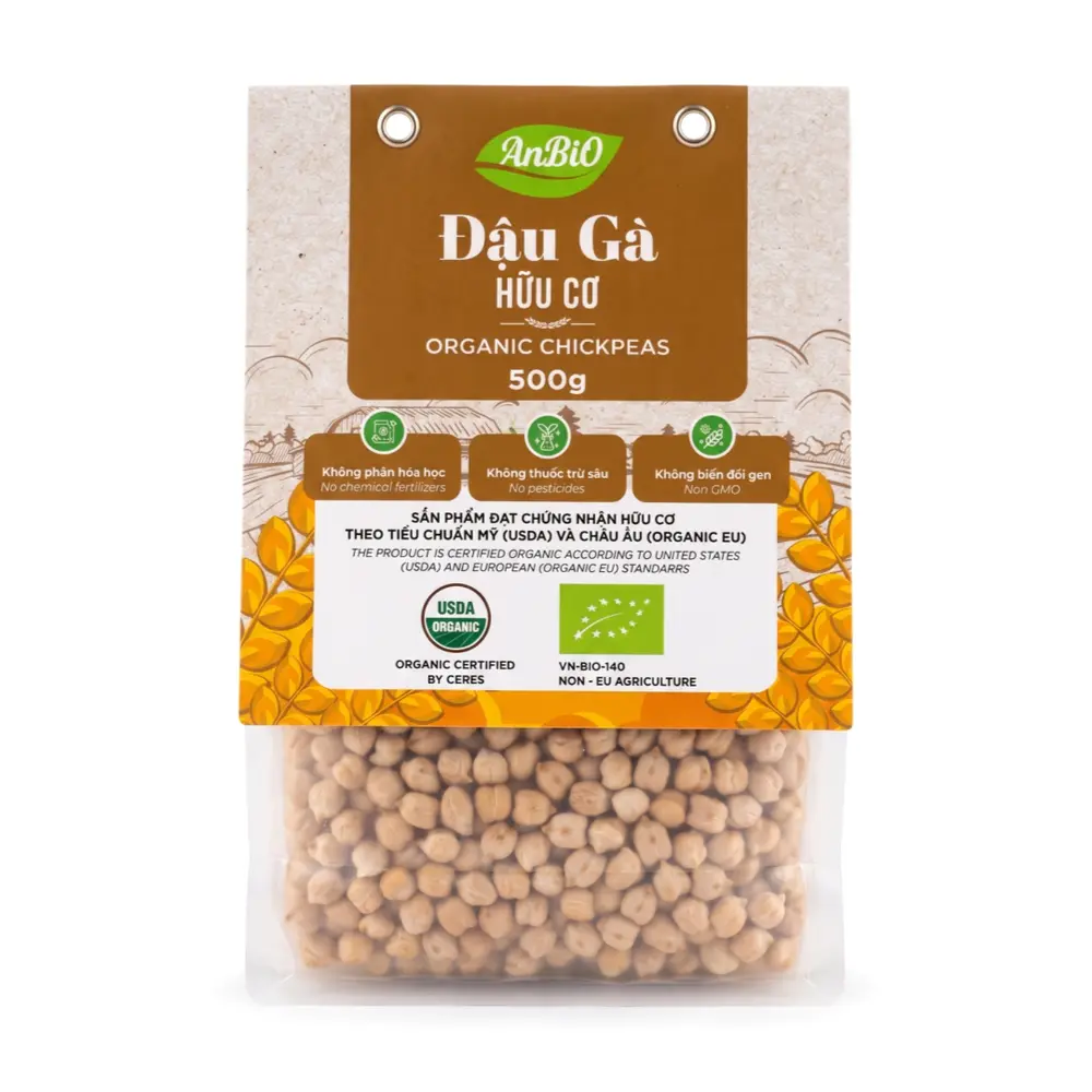 Đậu Gà Hữu Cơ, Organic Chickpeas (500g) - ANBIO