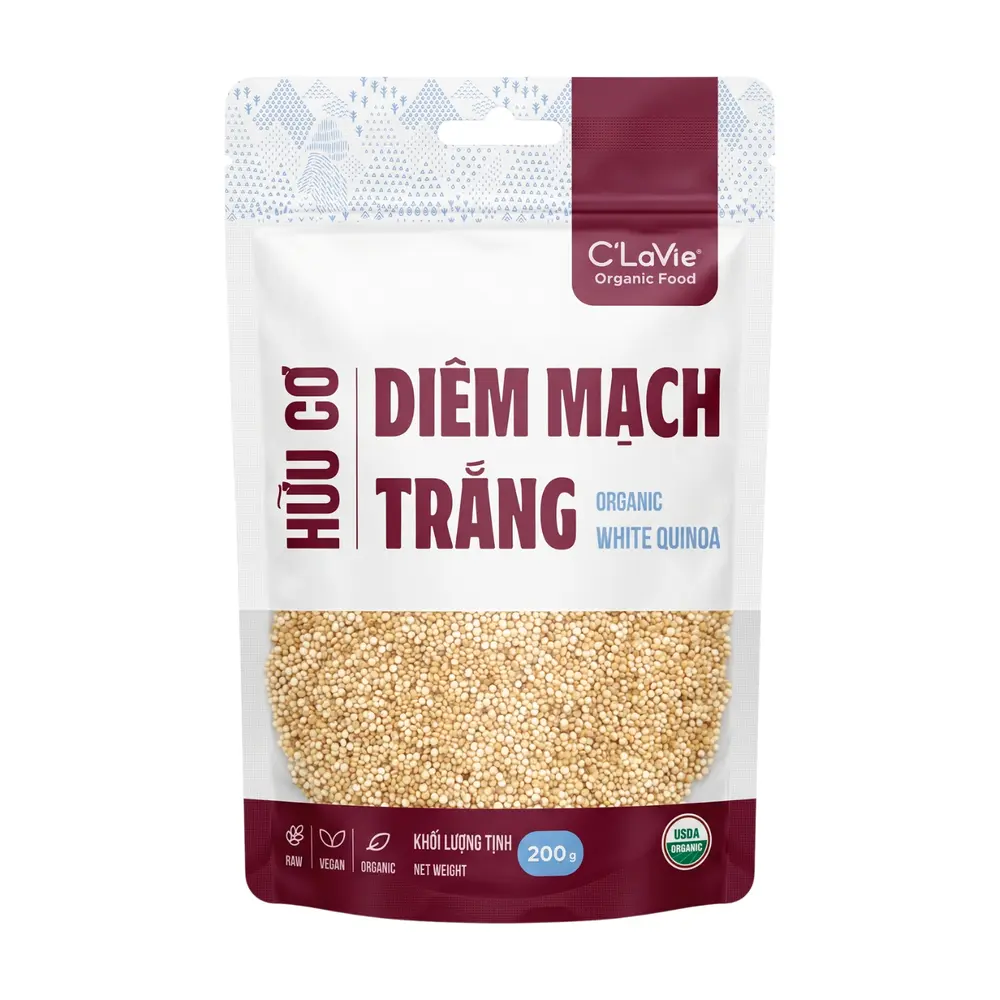 Diêm Mạch Trắng Hữu Cơ, Organic White Quinoa (200g) - C'LAVIE