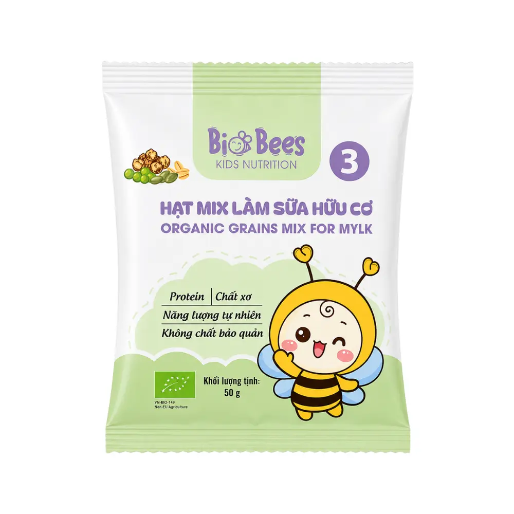 Hạt Mix Làm Sữa Hữu Cơ Số 3, Organic Grains Mix for Mylk (50g) - BIO BEES