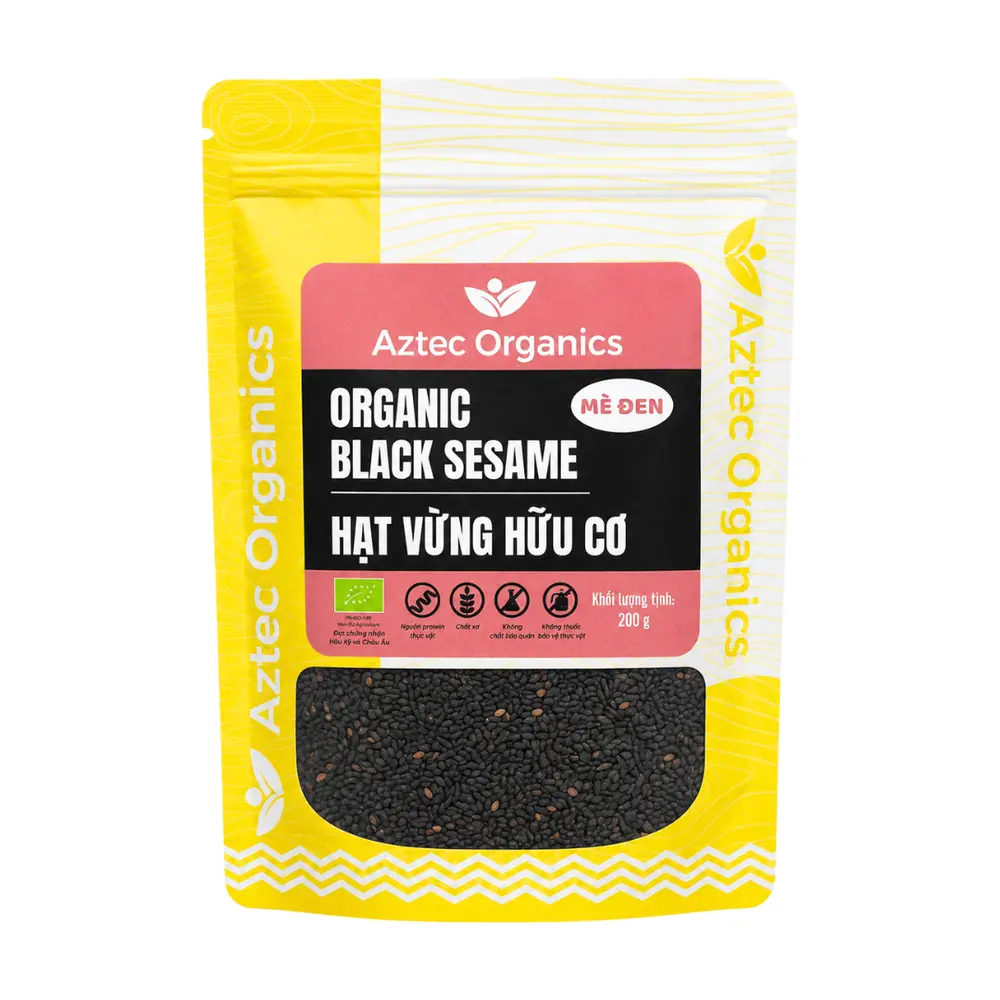 Hạt Vừng / Mè Đen Hữu Cơ, Organic Black Sesame (200g) - AZTEC ORGANICS