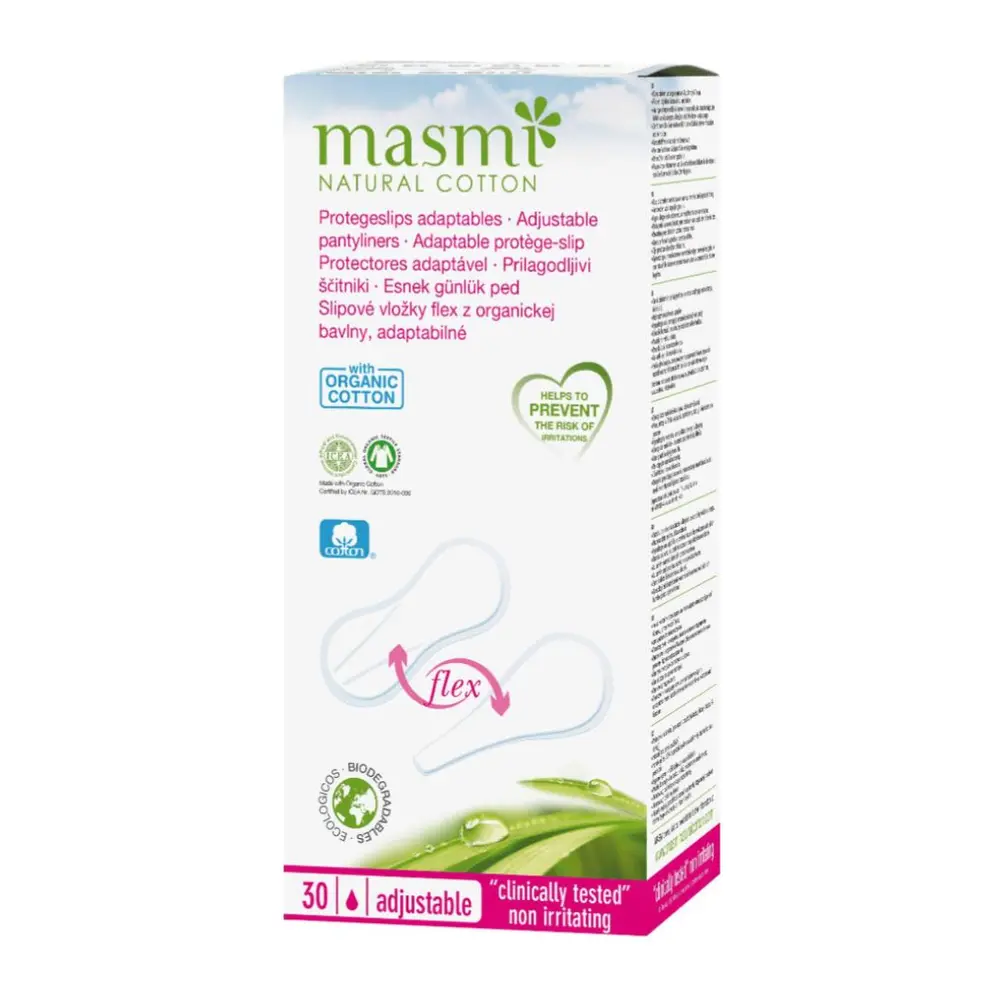 Băng Vệ Sinh Hàng Ngày Hữu Cơ, Organic Flex Panty Liners, 30 Miếng - MASMI