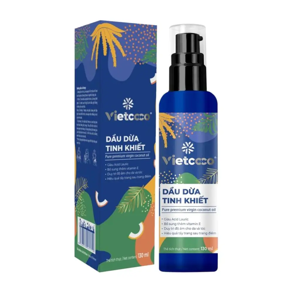 Dầu Dừa Tinh Khiết, Pure Premium Virgin Coconut Oil, Original (130ml) - VIETCOCO
